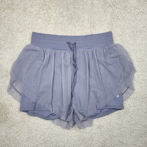 POPFLEX Pirouette Skort Mini Skirt Lavender Purple Sz 1X Dress Mesh Flowy Blue